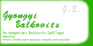 gyongyi balkovits business card